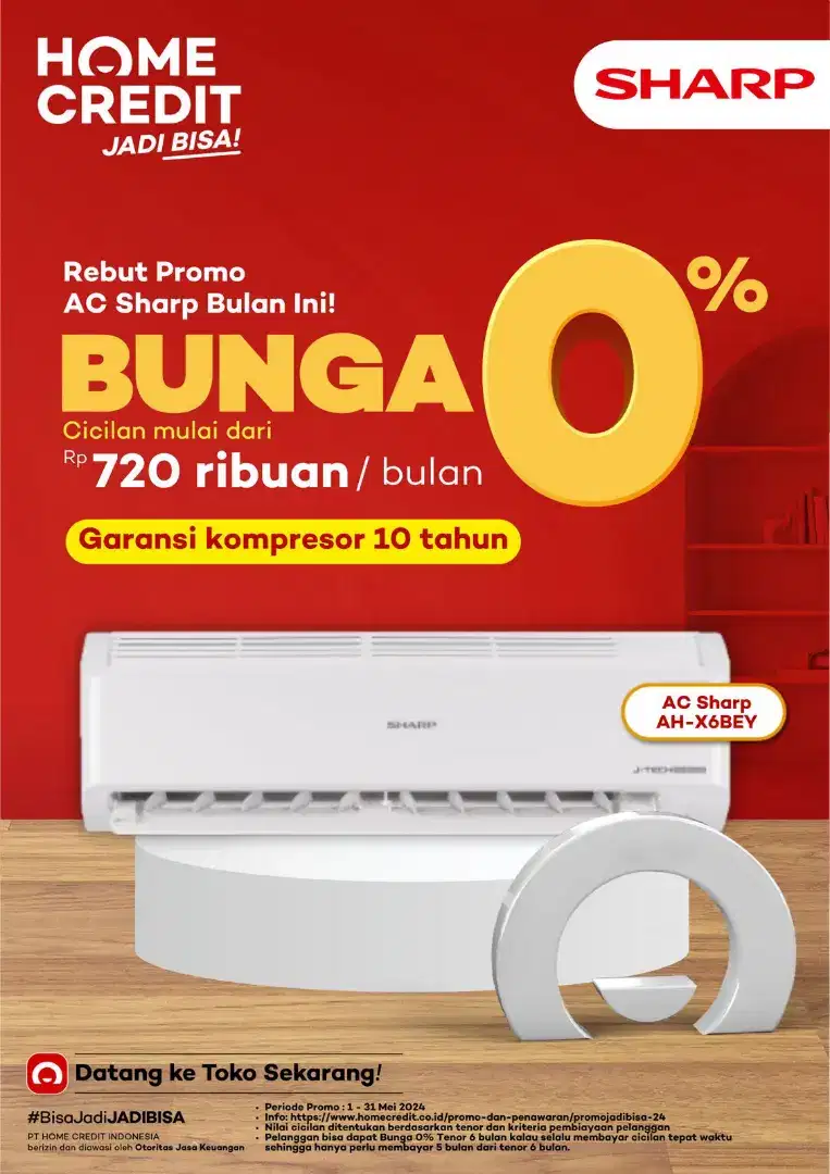 AC SHARP CICILAN 0% TANPA DP