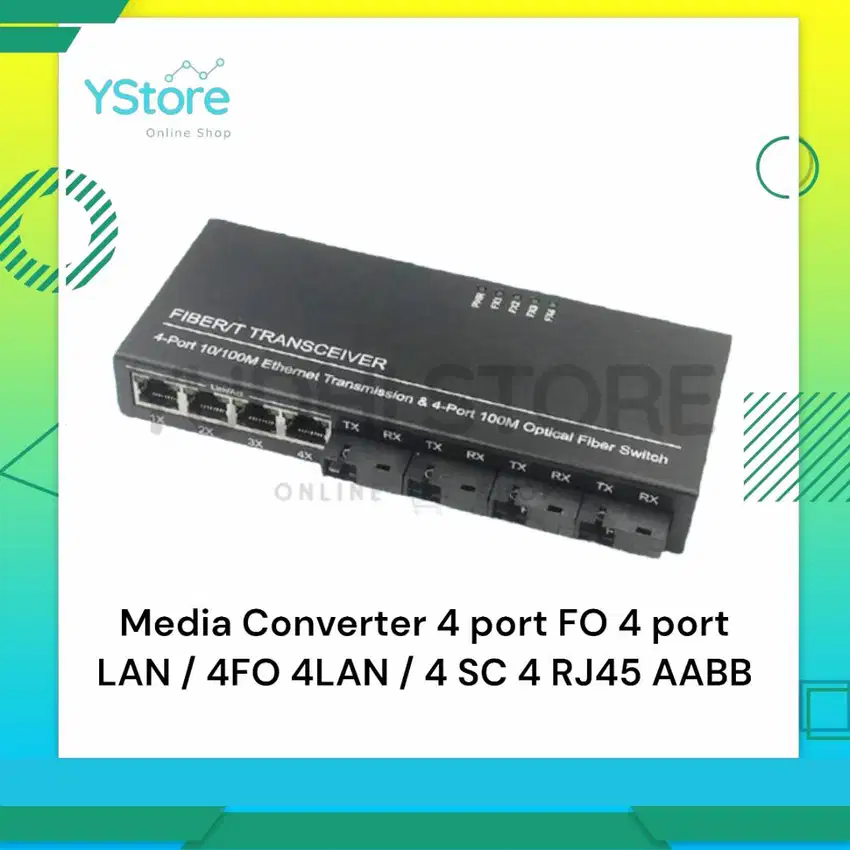 Media Converter 4 port FO 4 port LAN / 4FO 4LAN / 4 SC 4 RJ45 AABB