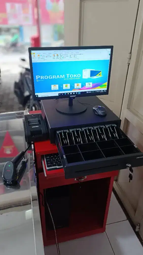 Pos kasir toko grosir bangunan warung apotek
