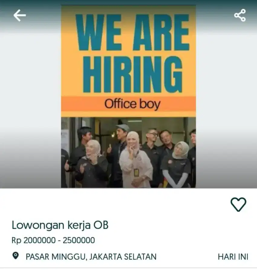 Lowongan kerja OB