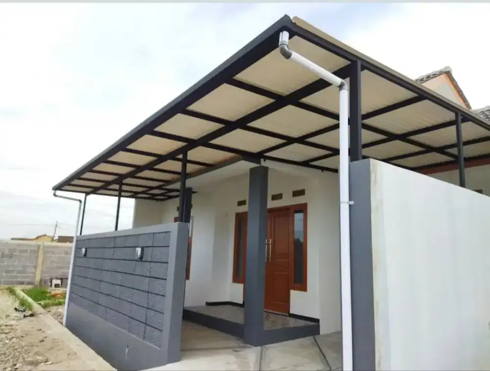 Canopy alderon anti panas rangka besi hollow galvanis bonus talang air