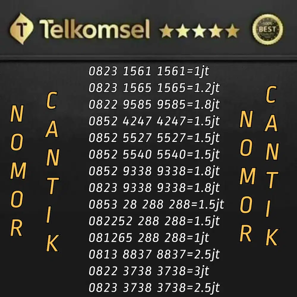 NOMOR CANTIK TELKOMSEL 10DIGIT REGYLER