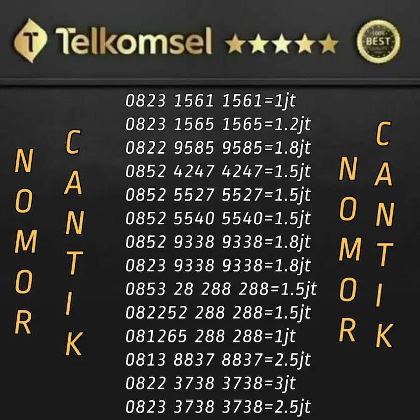 NOMOR CANTIK TELKOMSEL 10DIGIT REGYLER