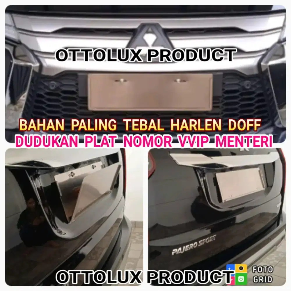 Dudukan plat nomor utk Fortuner Pajero Zenix dll model Pejabat disisip