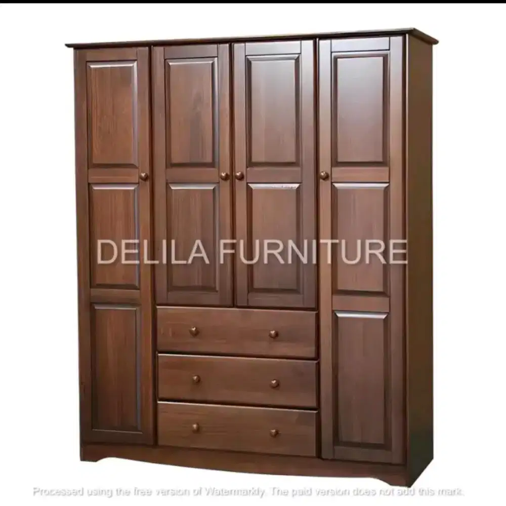 Lemari kayu jati 4pintu