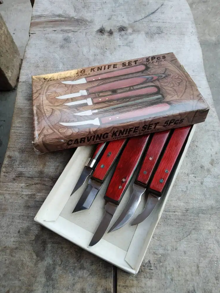 Pisau buah/Pisau Ukir Pakkawood Vintage 5Pcs Pakistan
