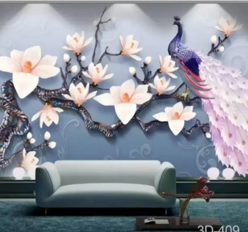 Wallpaper Dinding 3D Custom Vynil Wallpaper premium Korea Motif