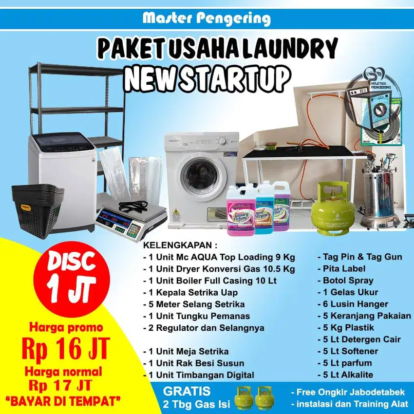 PAKET LENGKAP USAHA LAUNDRY,TERIMA BERES INSTALASI Dll,Bayar COD