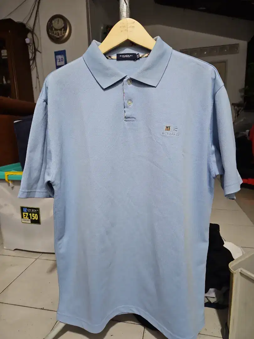 Burberry small logo kaos kerah polo baju size XL