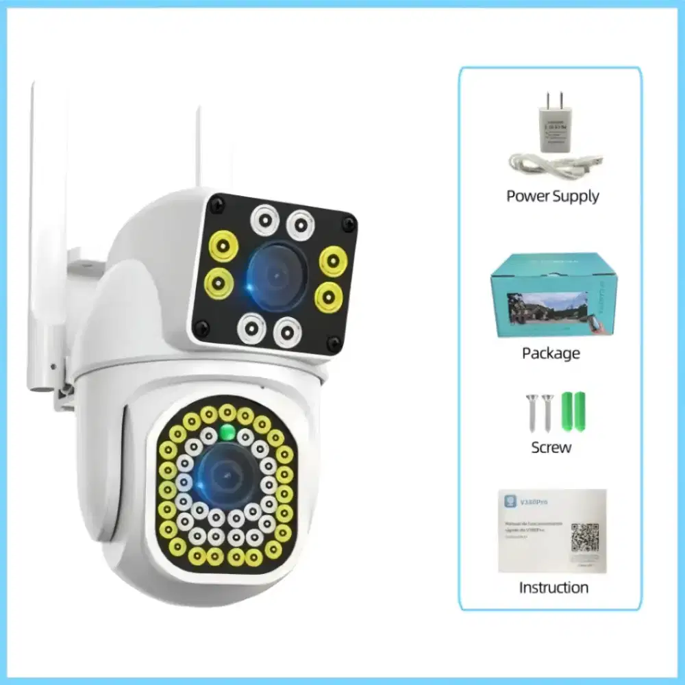 Cctv smart camera outdoor waterproof 2 lens fullhd