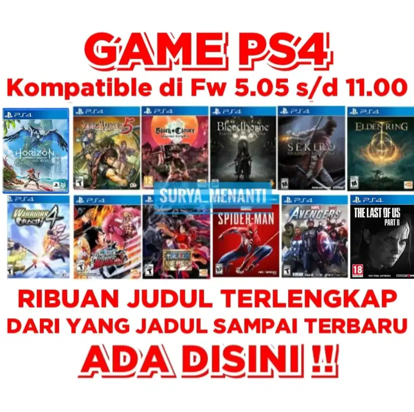 JUAL GAME PS4 TERLENGKAP MRH MERIAH