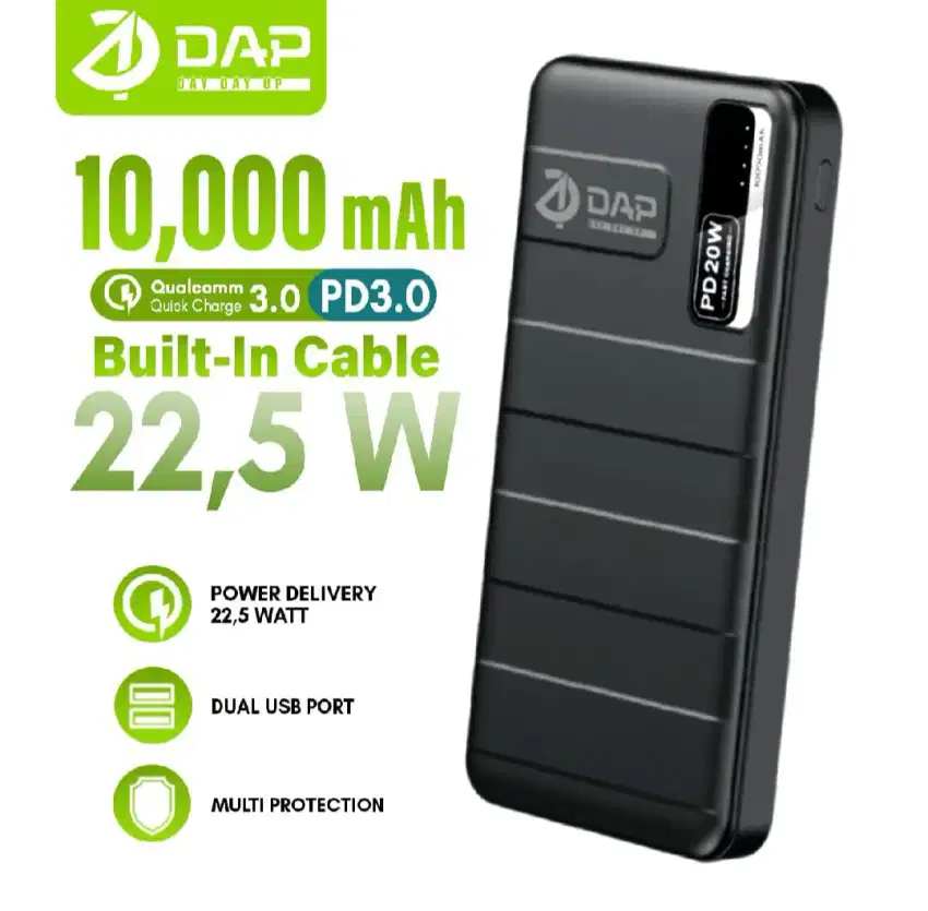 Powerbank DAP 10000mah ( Fast charging 22,5W )