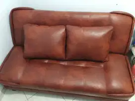 SOFA LIPAT KULIT KONDISI BAGUS