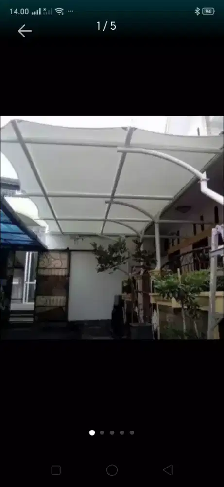 Pasang kanopi membran atap