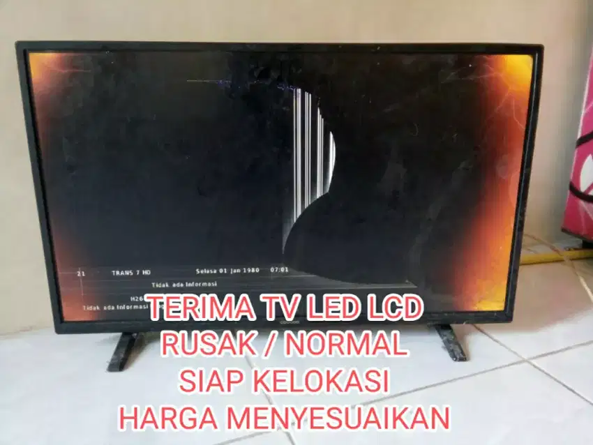 Terima tv led lcd rusak normal dsb
