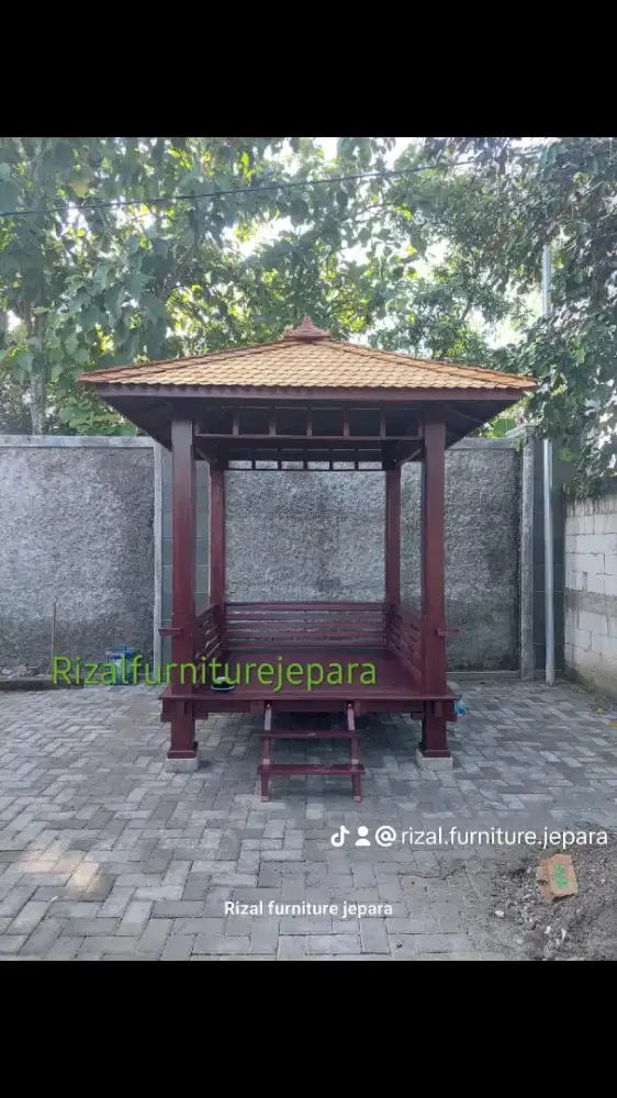 Bayar di tempat saung ukuran 2x2m kayu jati berkualitas