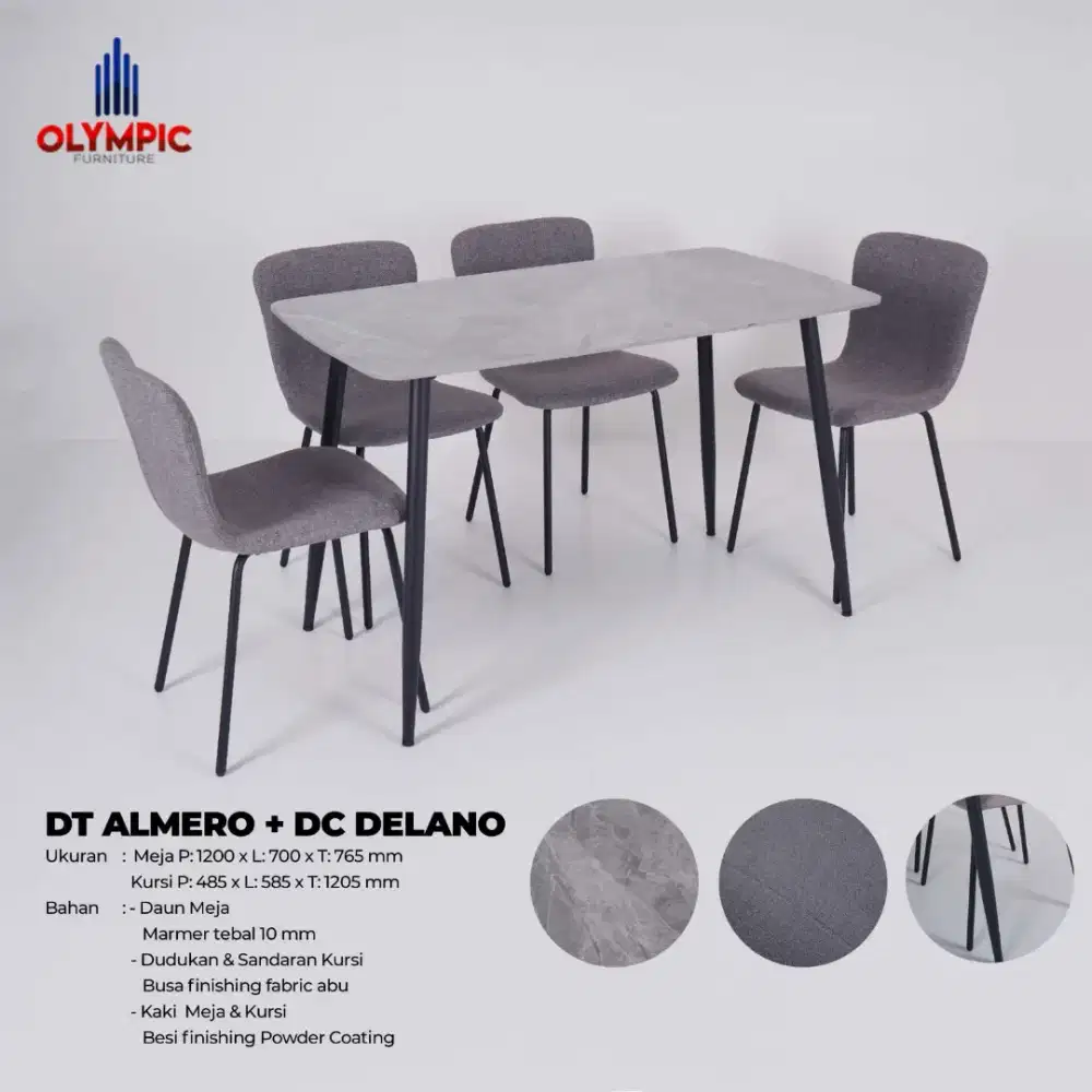 Meja makan  empat kursi ada dua warna