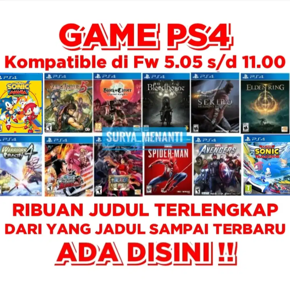 JUAL GAME PS4 TERLENGKAP MRH MERIAH TERJANGKAU