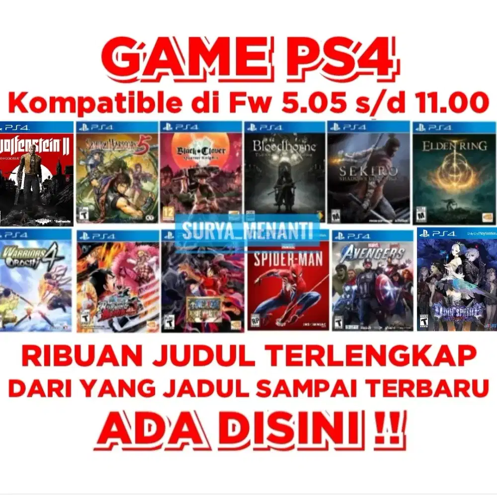 JUAL GAME PS4 TERLENGKAP TERJANGKAU