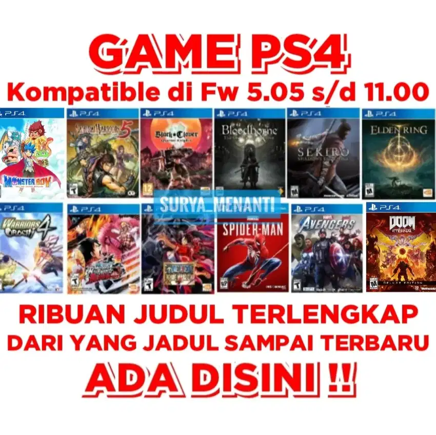 JUAL GAME PS4 TERLENGKAP TERJANGKAU MURAH