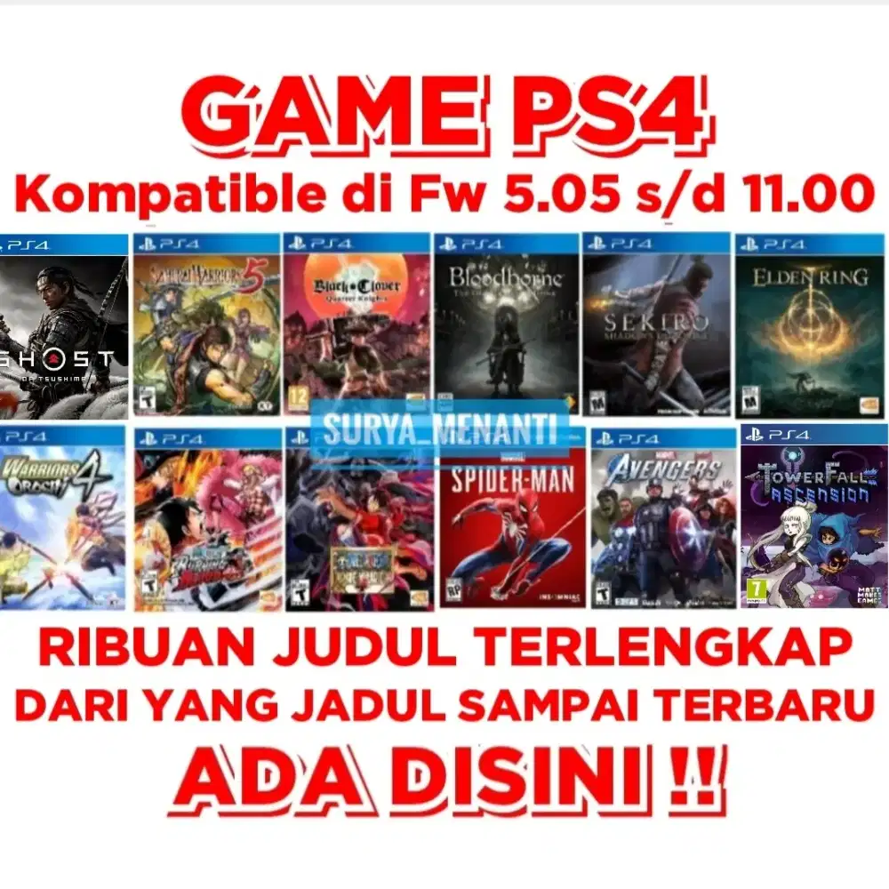 JUAL GAME PS4 TERLENGKAP TERJANGKAU MRH MERIAH