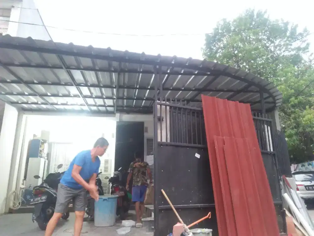 Rangka besi hollo galvanis atap spandek pasir