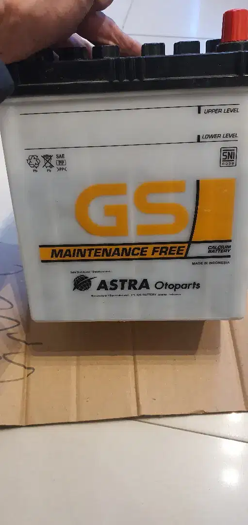 aki mobil GS 34B19L kondisi drop/soak dan aki motor
