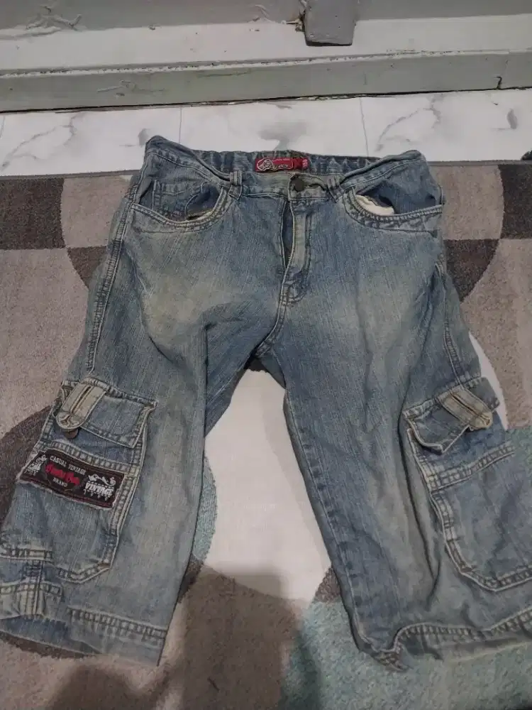 Celana Pendek Jeans Denim Pria Kasual