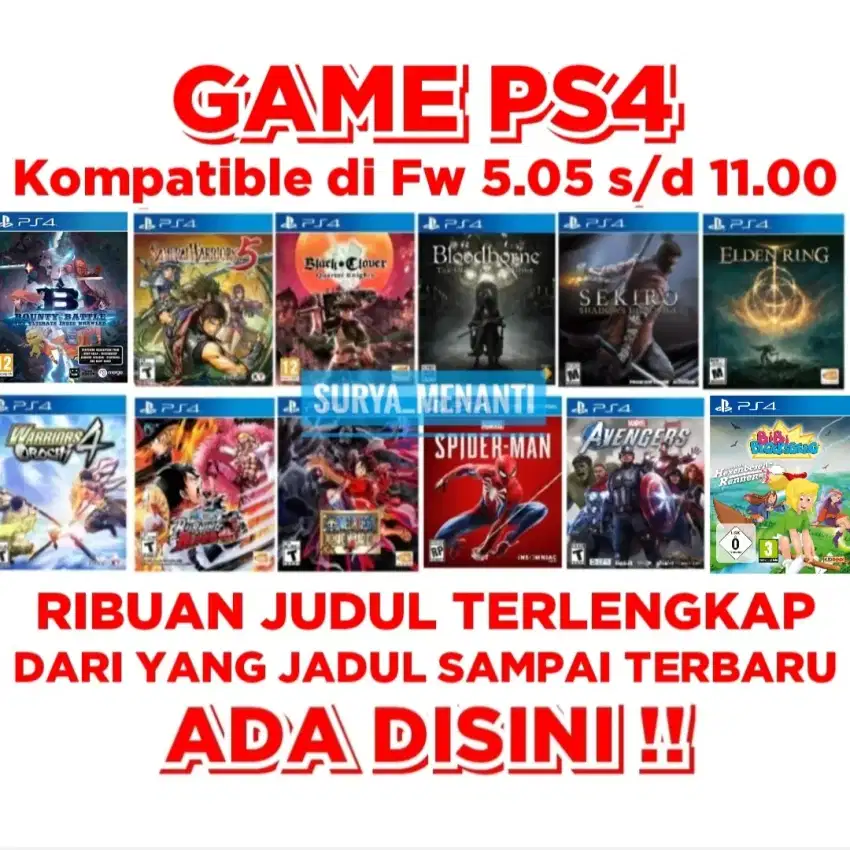 JUAL GAME PS4 TERLENGKAP TERJANGKAU MURAH HARGANYA