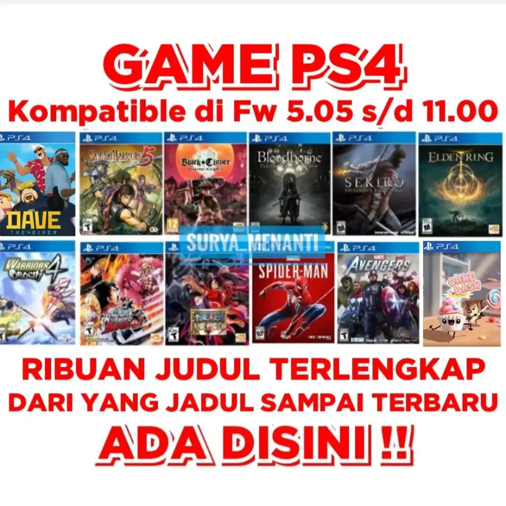 JUAL GAME PS4 TERLENGKAP TERJANGKAU MRH MERIAH HARGANYA