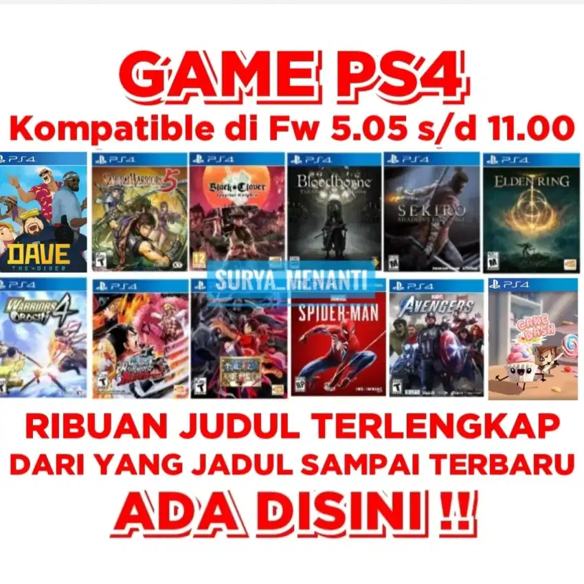 JUAL GAME PS4 TERLENGKAP TERJANGKAU MRH MERIAH HARGANYA