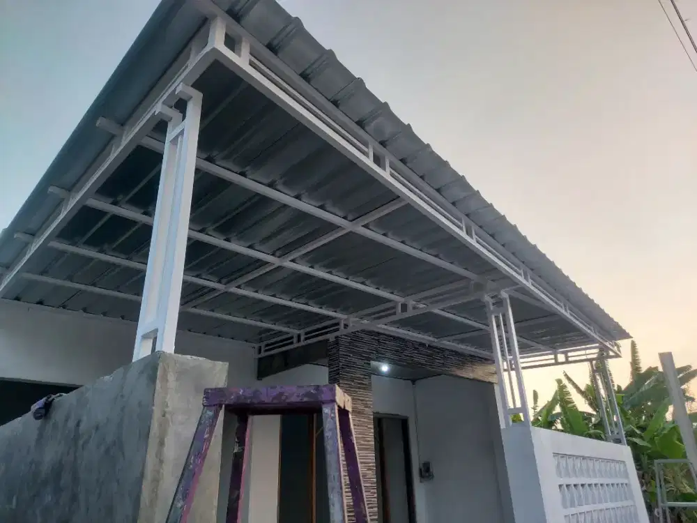 Kanopi hrga 285rb/m² trpasang bahan jos holo 40x40 1,6mm atap galfalum