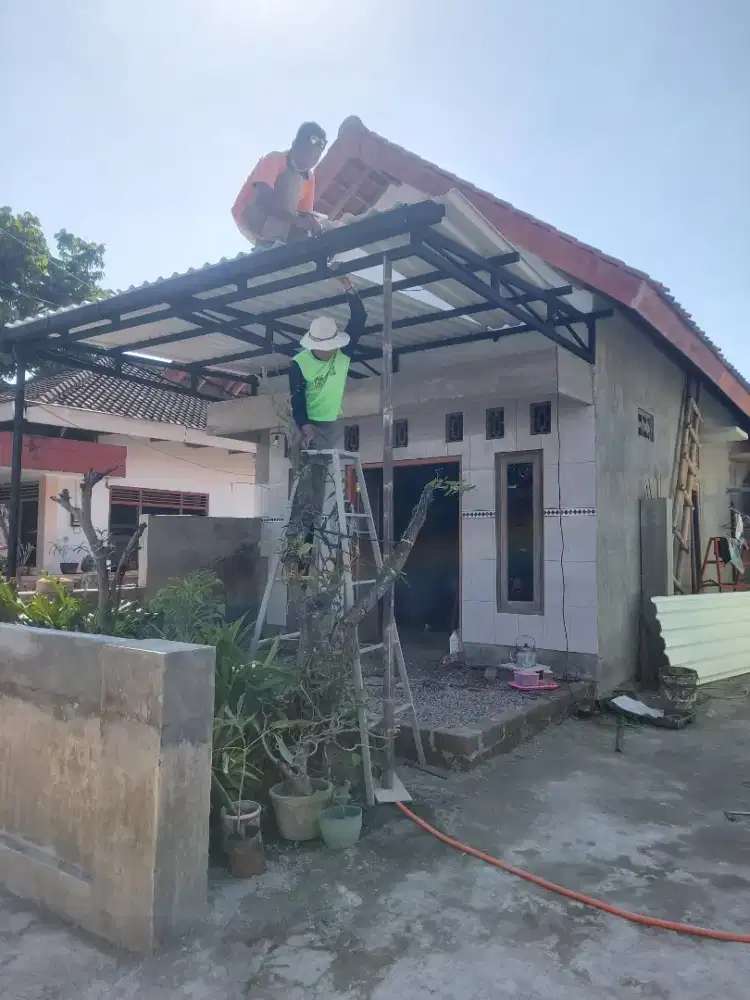 Kanopi alderon murah bahan holo galfanis besar ukuran 4x6 tebal 1,6mm