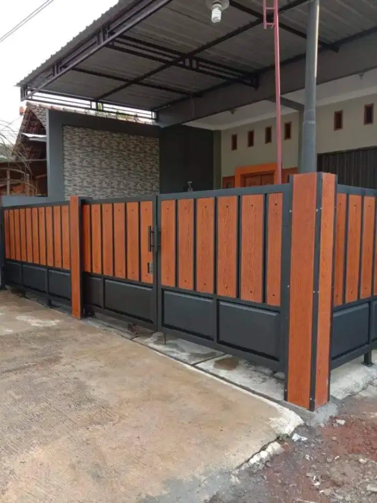 Pagar minimalis bahan galfanis tebal 1,6mm model bisa sesuai keinginan