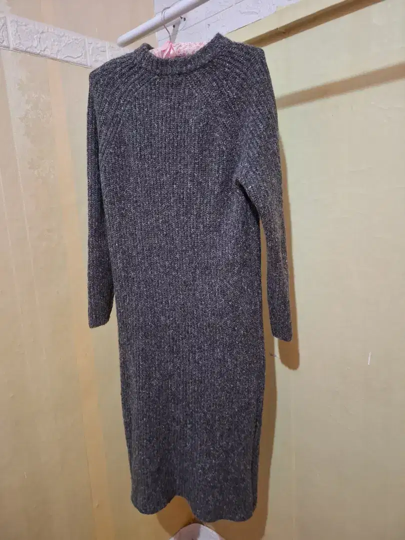 Baju dress hangat winter wool musim dingin prelove