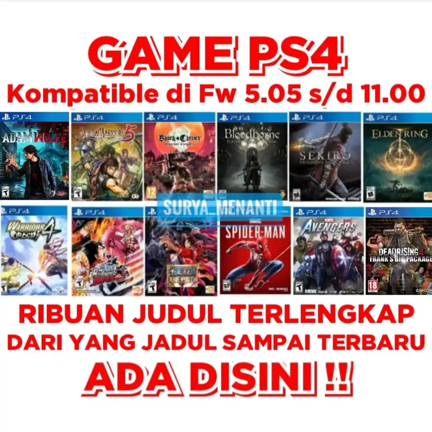 JUAL GAME PS4 TERLENGKAP MRH HARGANYA TERJANGKAU