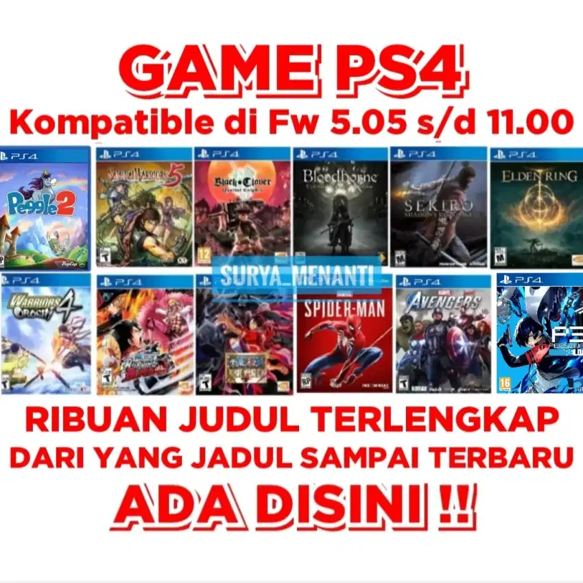 JUAL GAME PS4 TERLENGKAP MURAH MERIAH HARGANYA TERJANGKAU