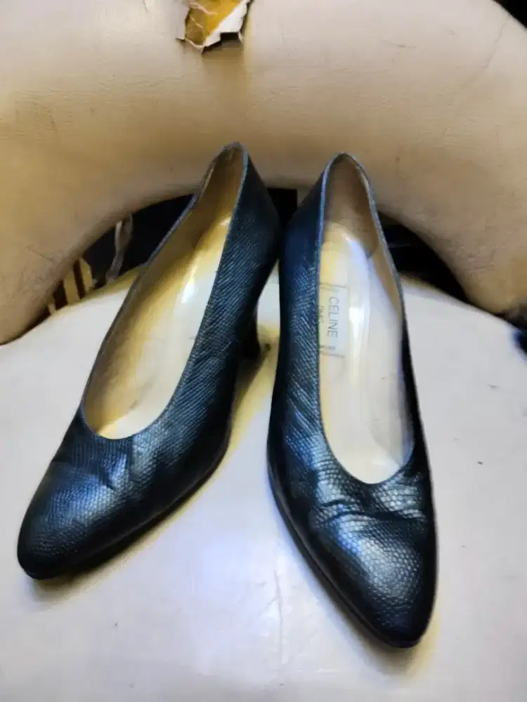 Sepatu hells kulit perempuan cheline made in italy