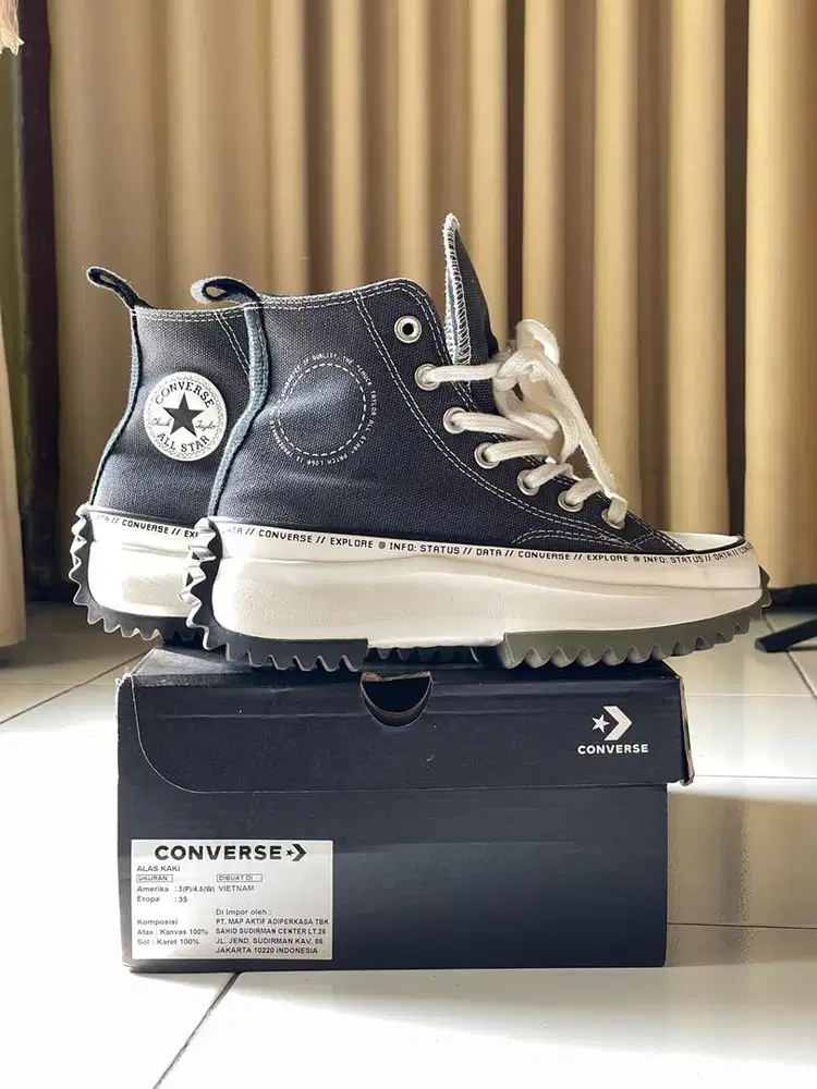 Sepatu Converse Run Star Hike High. Size 35 / 21 cm. Grey White. Ori