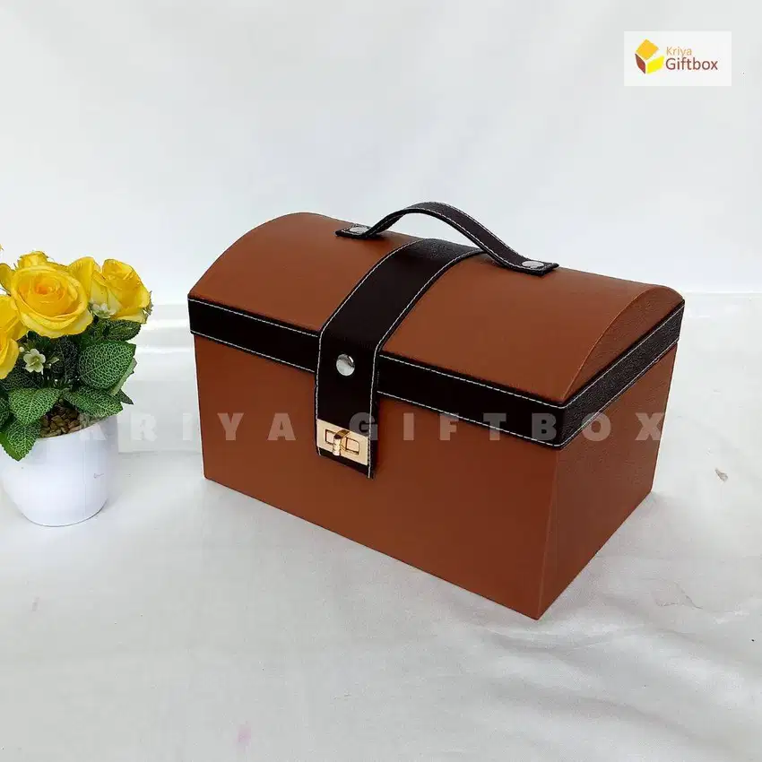 Box Hampers Model Peti Warna Coklat | Giftbox Unik Model Peti Coklat