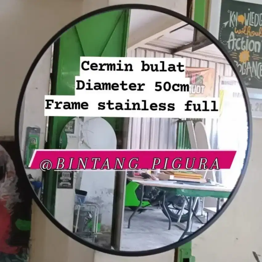 Cermin bulat stainless D50cm