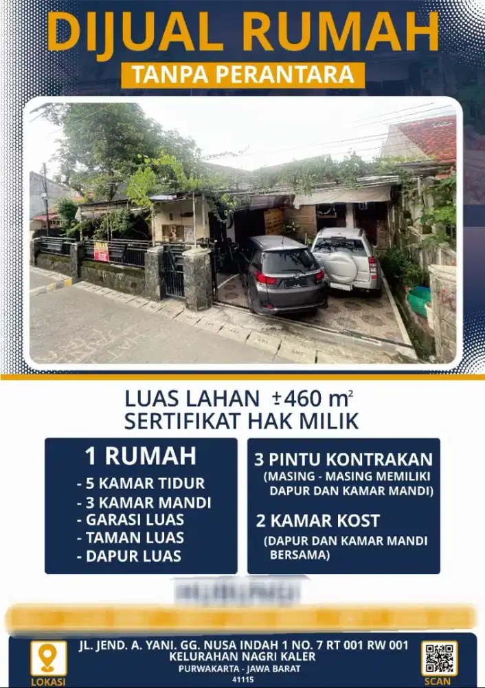 Dijual Rumah (1 Rumah + 3 Kontrakan + 2 Kost-an)