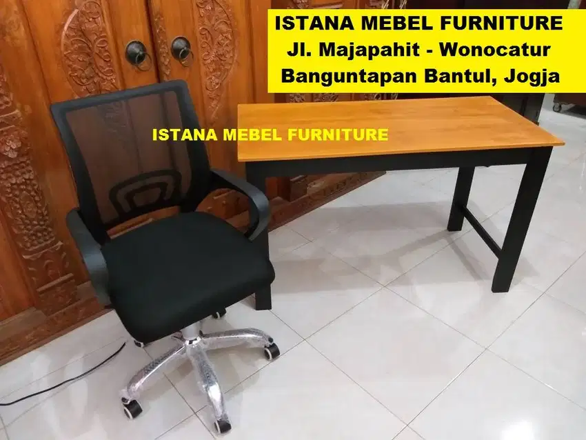 Set Paket Meja Kursi Komputer Kantor Kerja Tulis Belajar Hidrolik #BS