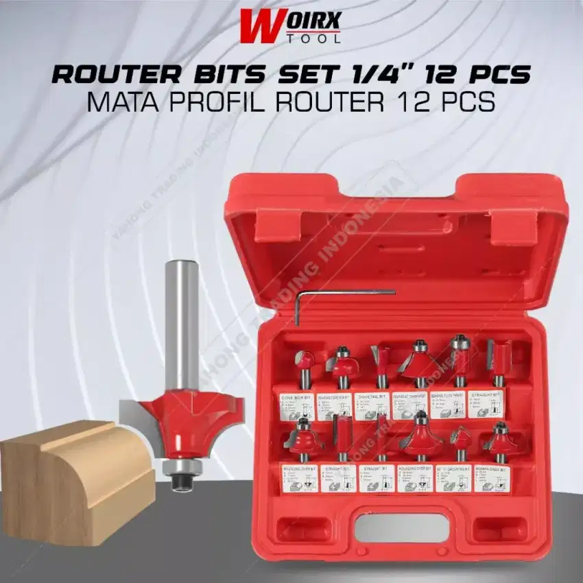 12 pcs Mata profil kayu mesin trimmer router