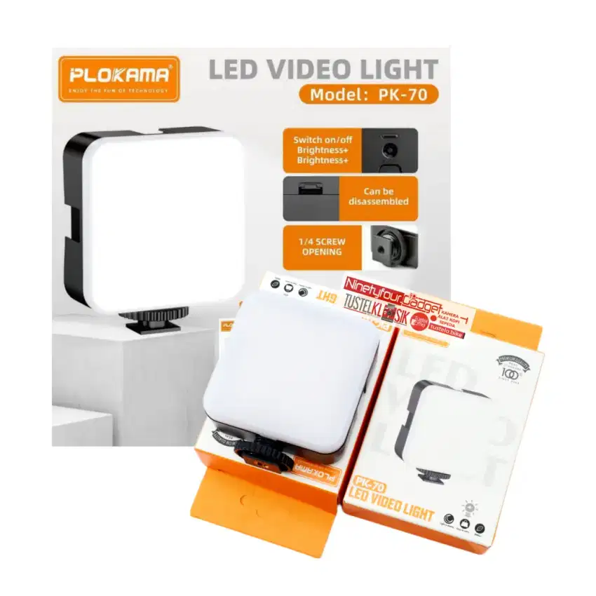 Plokama PK-70 Mini Video LED Live Streaming Selfie 3 Jenis Lampu