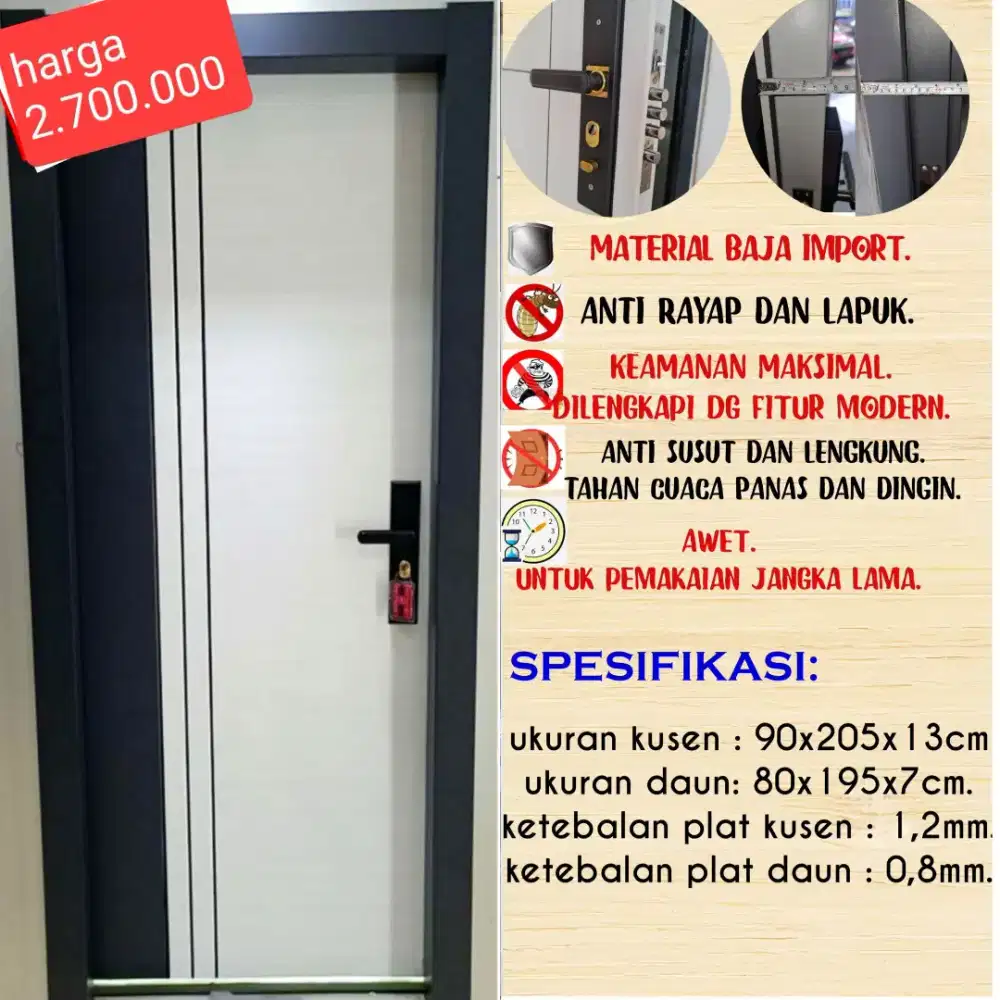 Pintu baja/ pintu aluminium impor