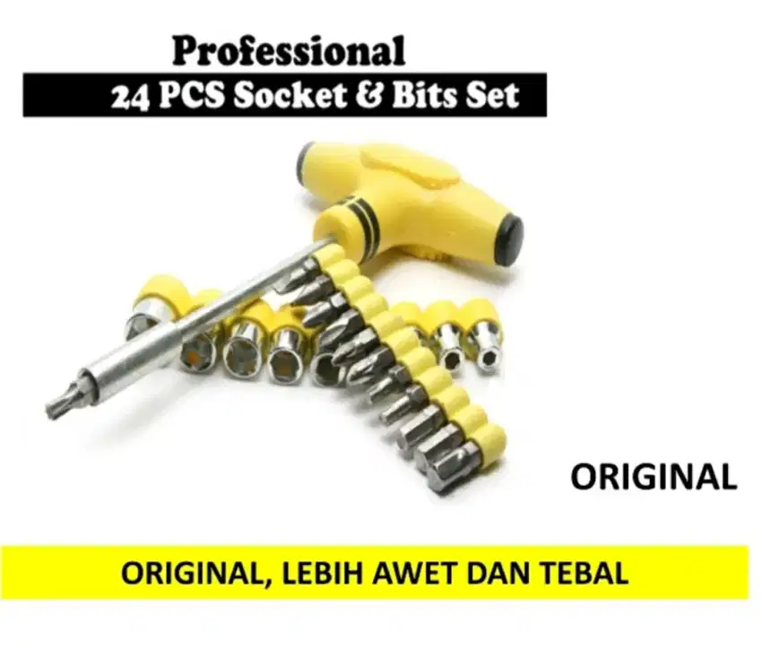 OBENG T / FIVE STAR 24PCS SOCKET & BIT SET /KUNCI SOK OBENG & KUNCI T