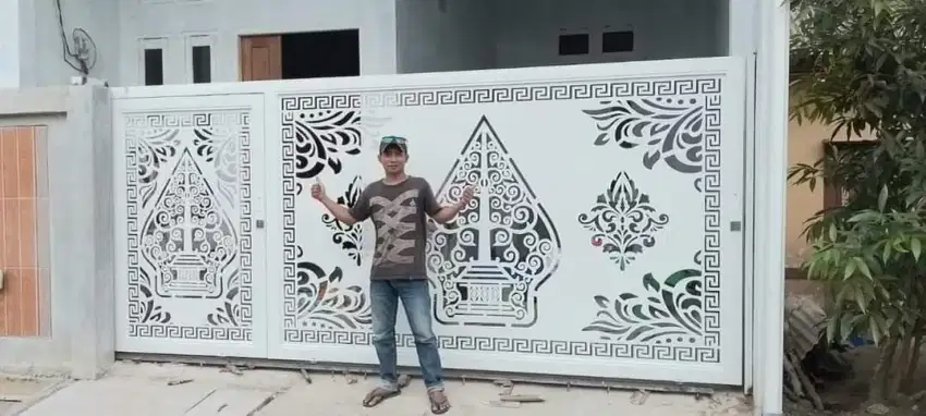 Pagar laser cutting murah holo galfanis motif laser bebas pilih suka²