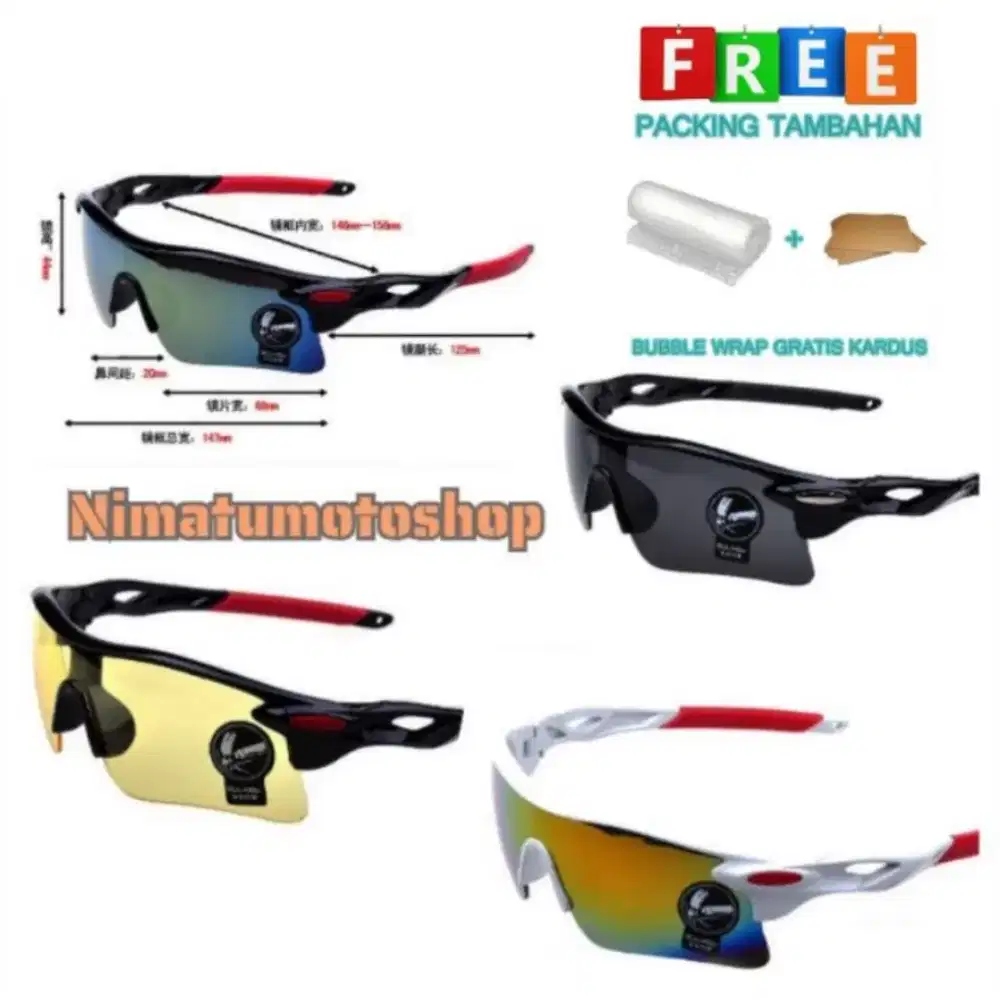 Kacamata lensa mercury anti silau untuk pria wanita anak untuk sepeda