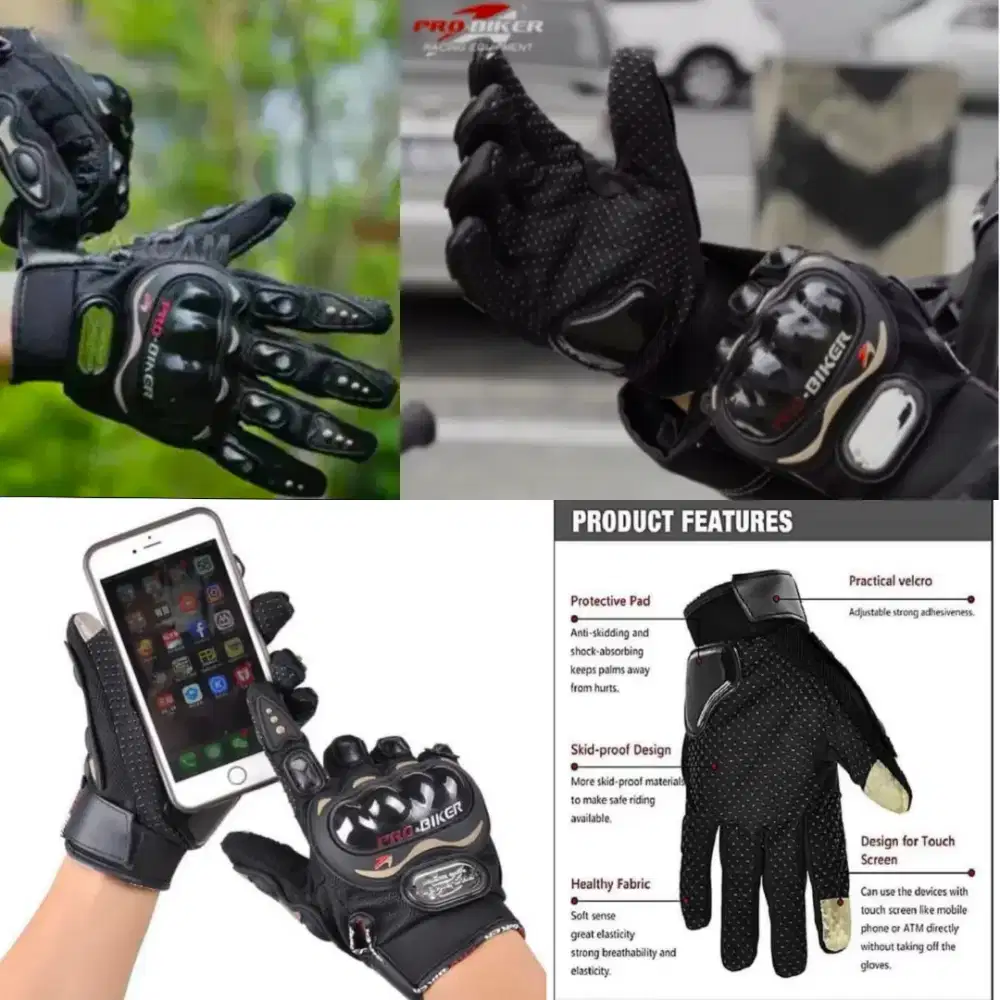 Sarung tangan motor touring bikers dilengkapi protektor anti slip